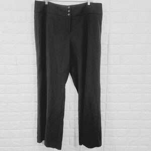 Style & Co Women's High Rise Wide Leg Pants Button Closure Black Size 16S